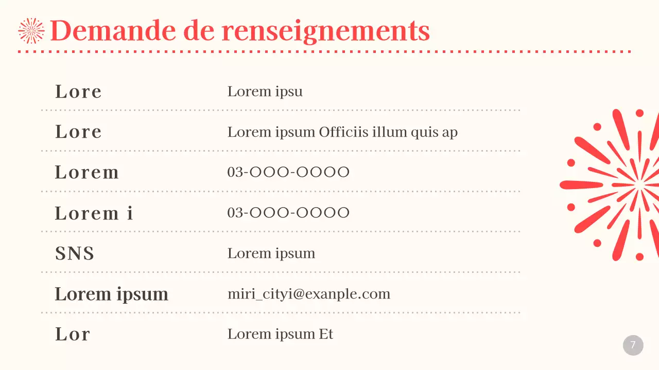 Planification d'un feu d'artifice beige et rouge
