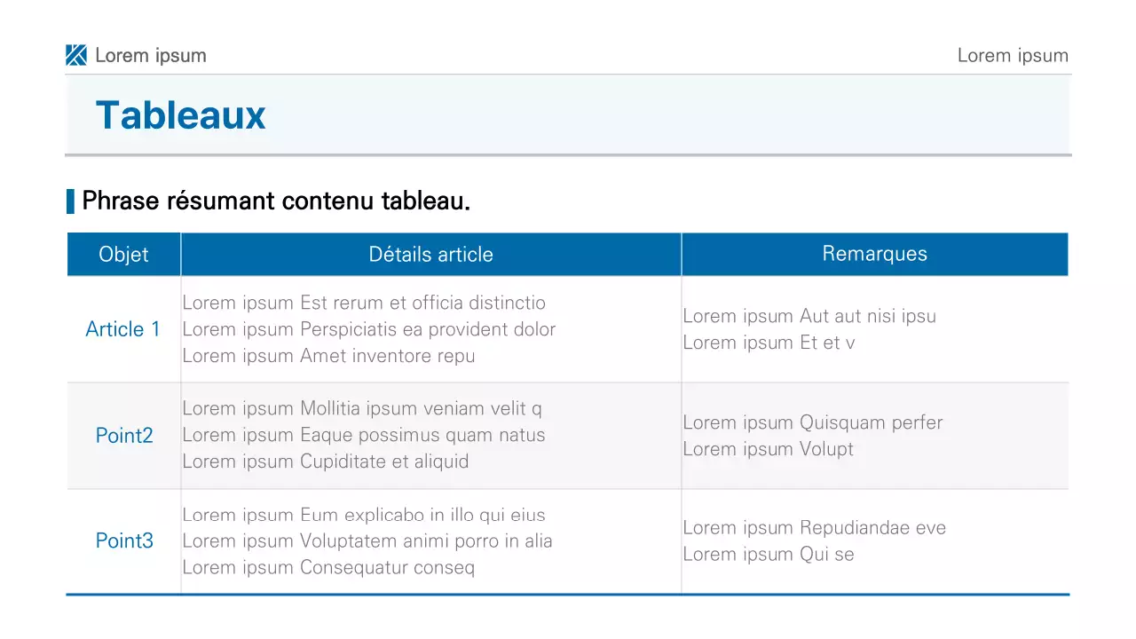 Une présentation simple de rapport imprimable en bleu et blanc