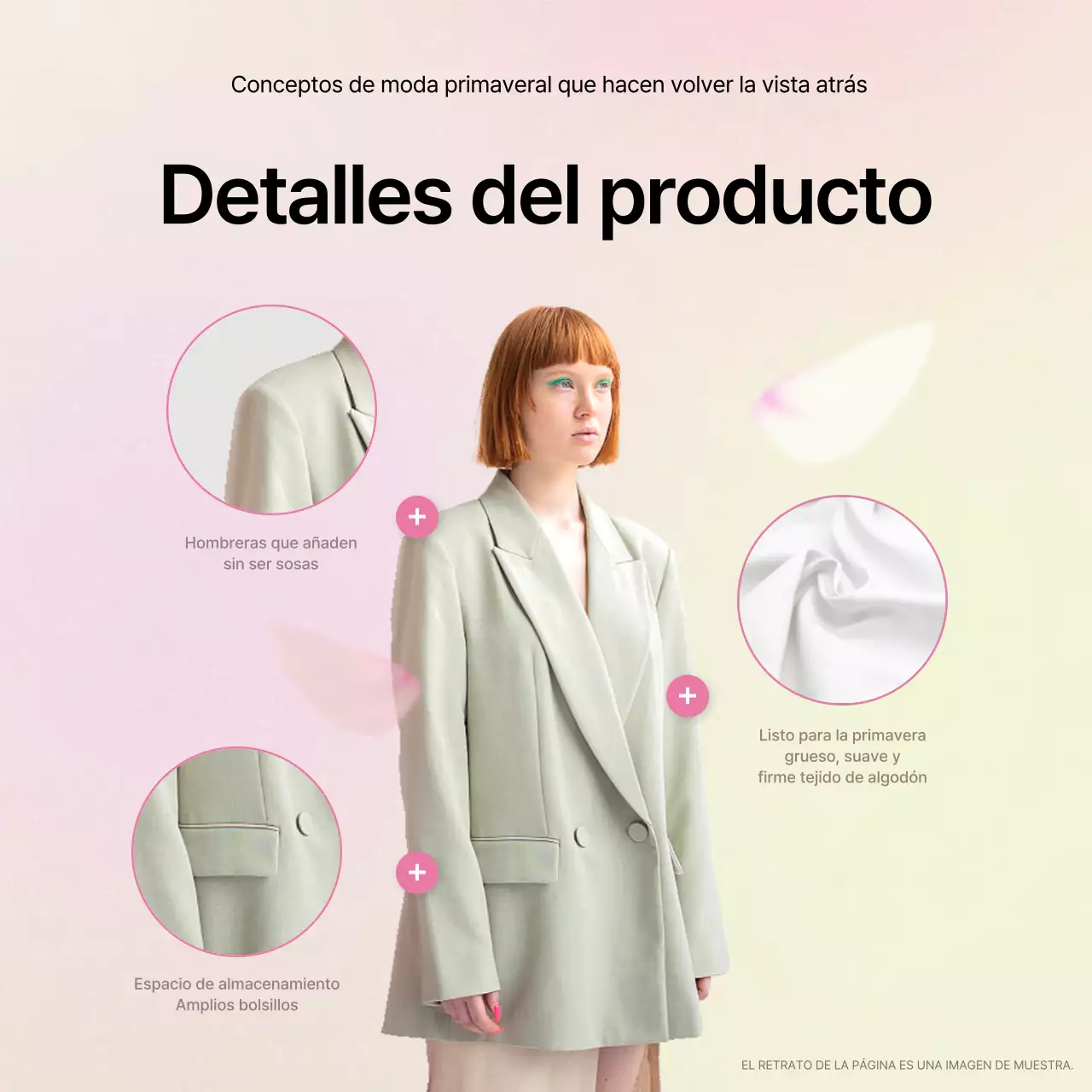 Promover descripciones de productos de moda kitsch en amarillo y rosa