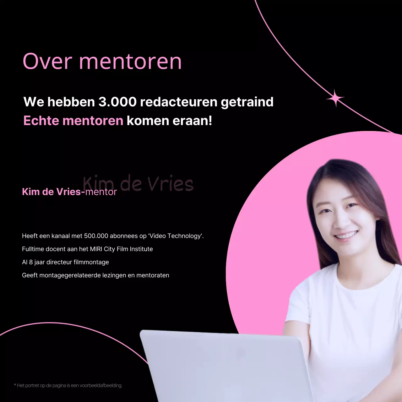 Een kitscherige videobewerkingscursus in roze en zwart promoten