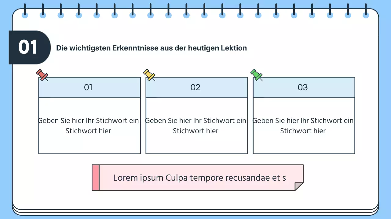 Einfacher Unterrichtsplan für Lehrer in Blau und Weiß
