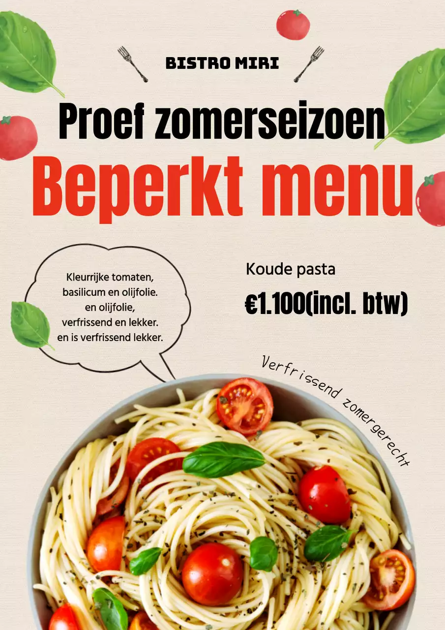 Mooie seizoensgebonden restaurant flyers in rood en groen