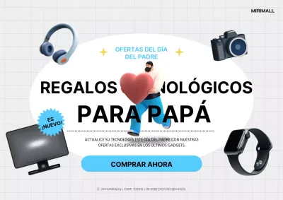 Un sencillo anuncio del Día del Padre en gris y azul claro