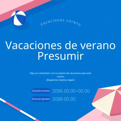 Promocione sus eventos de verano en azul y rosa