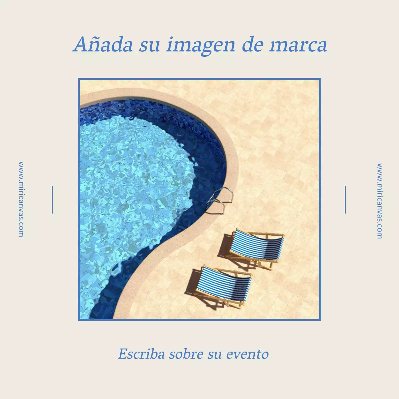 Un sencillo anuncio de rebajas de verano en azul claro y azul
