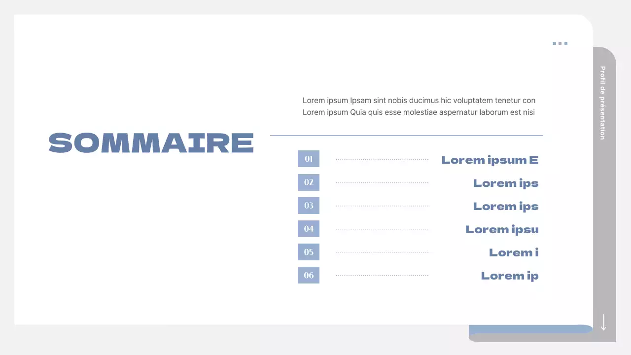 Un prospectus scolaire simple en gris et bleu