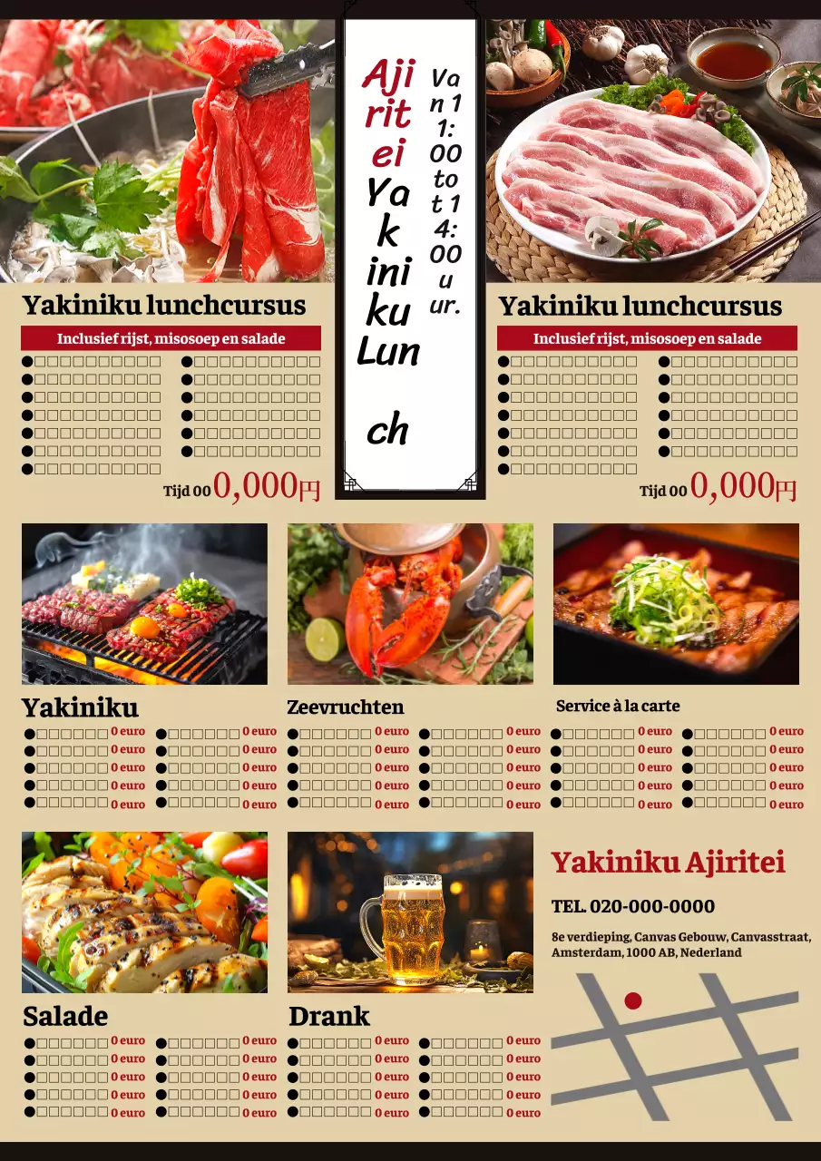 Advertentie voor Béjoux's rustieke, traditionele gegrilde lunchgerecht