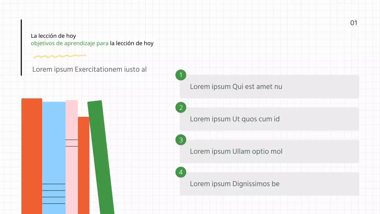 Plan de clases para profesores de escuela en blanco y verde