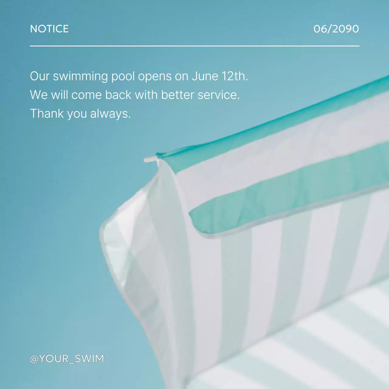 Mint Modern Pool Notice Social Media Post