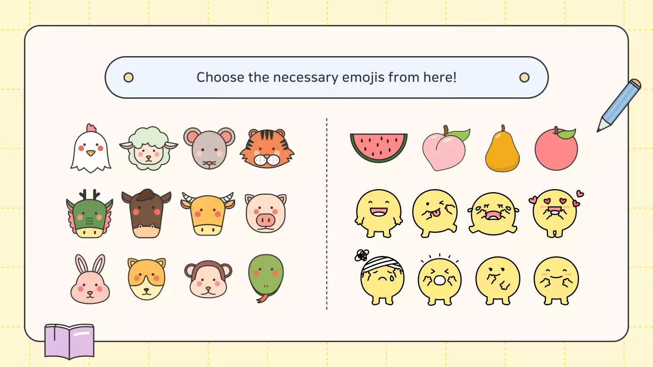 노란색 귀여운 퀴즈 가이드 프레젠테이션