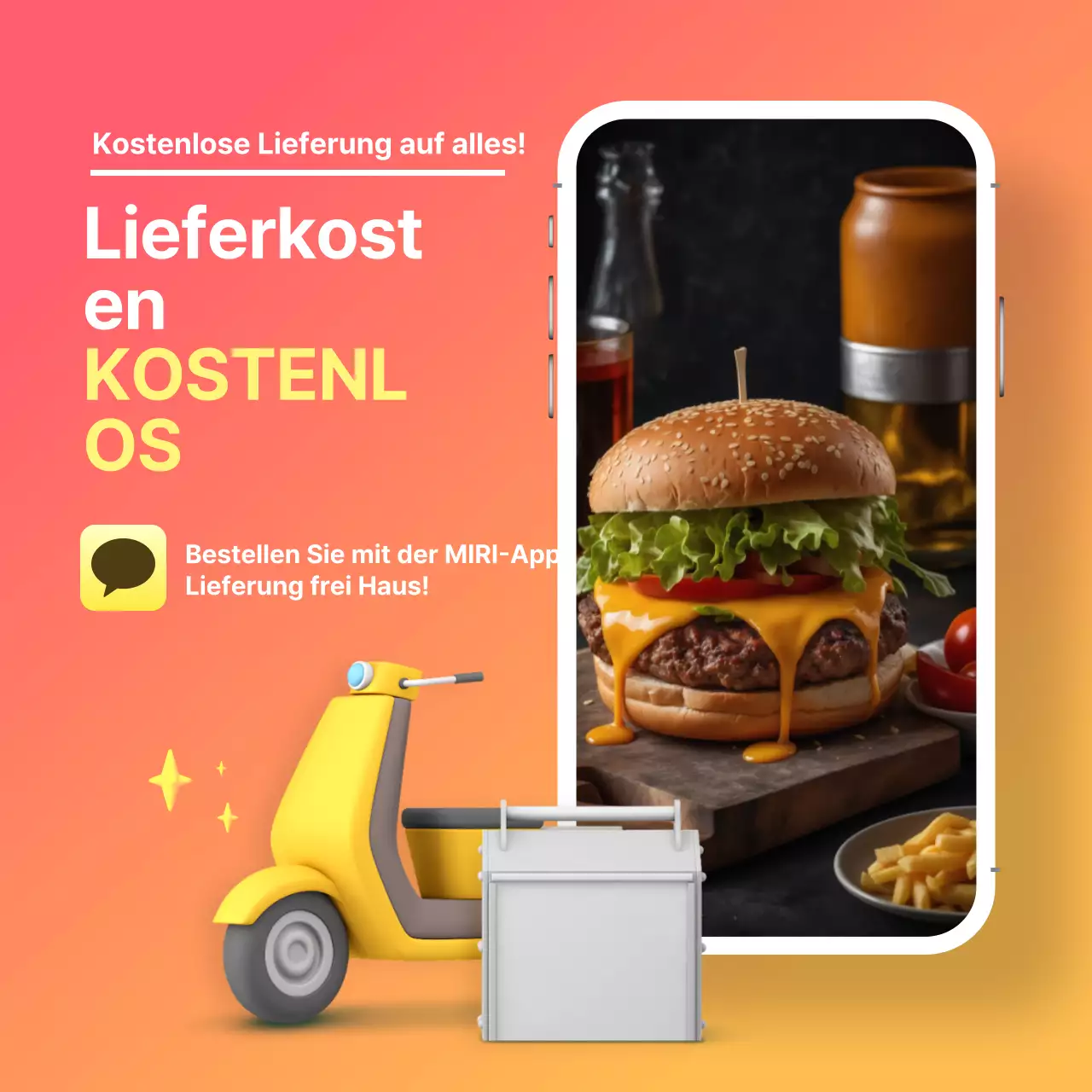 Bewerben Sie die kostenlose Lieferung mit einem einfachen Farbschema in Gelb und Weiß