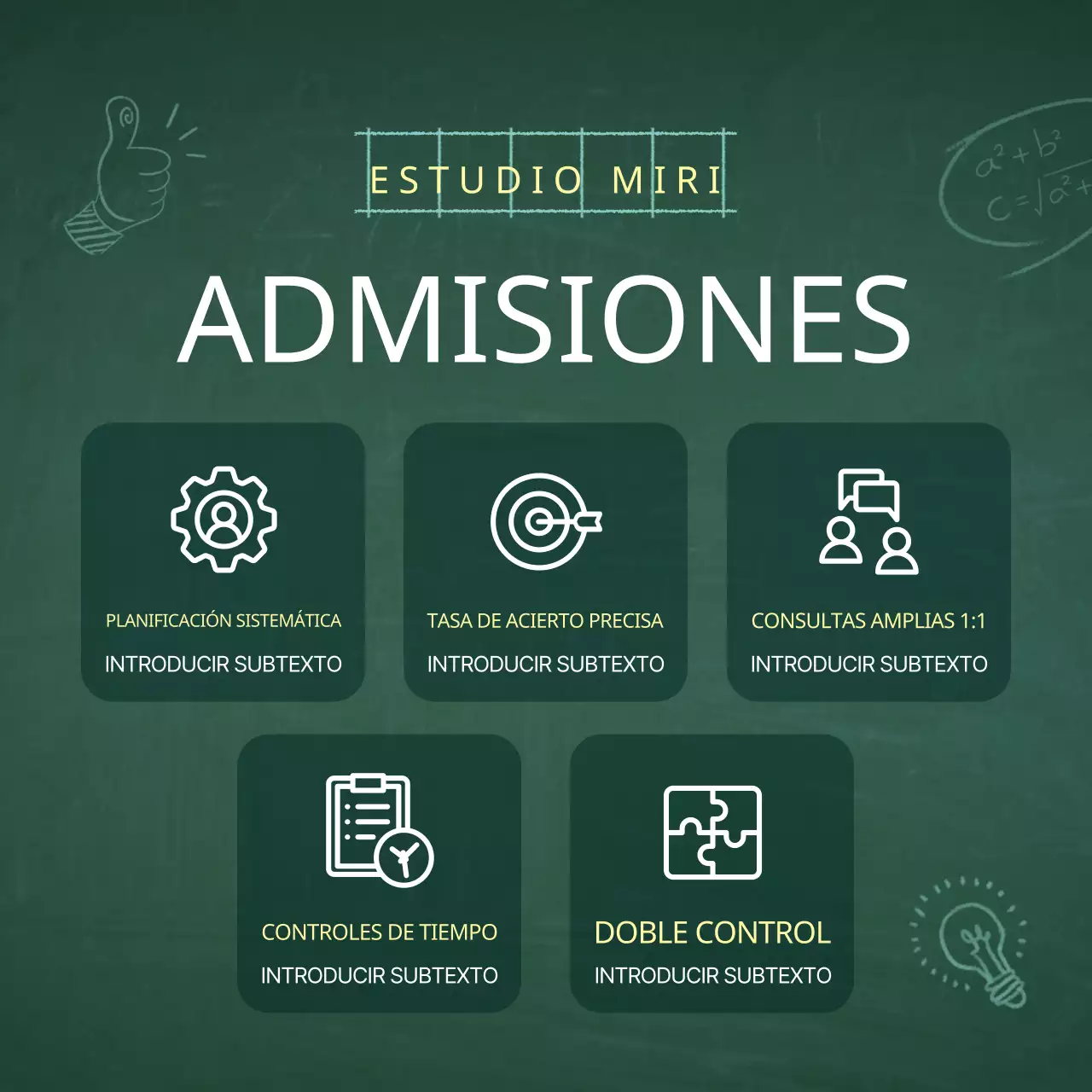 Un sencillo folleto escolar verde y blanco