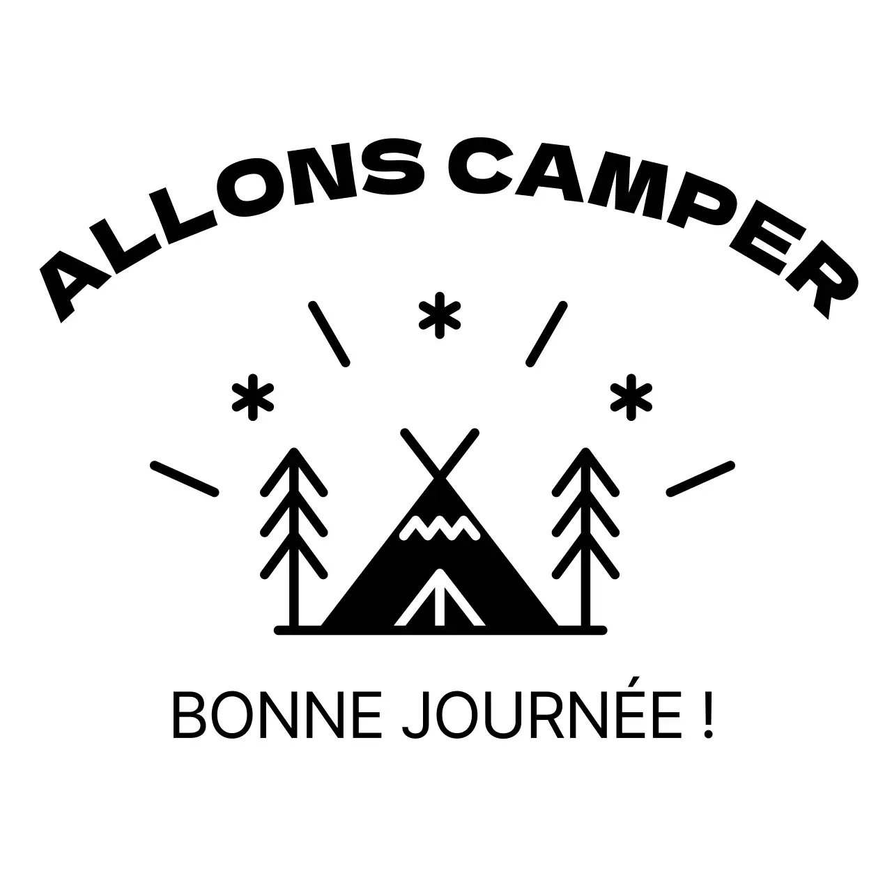 Camping lumineux et joyeux avec illustrations de camp