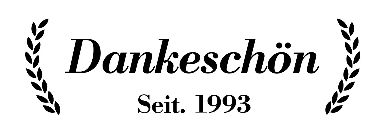 Ein stilvolles Dankesschreiben mit Lorbeeren und Serifenschriften