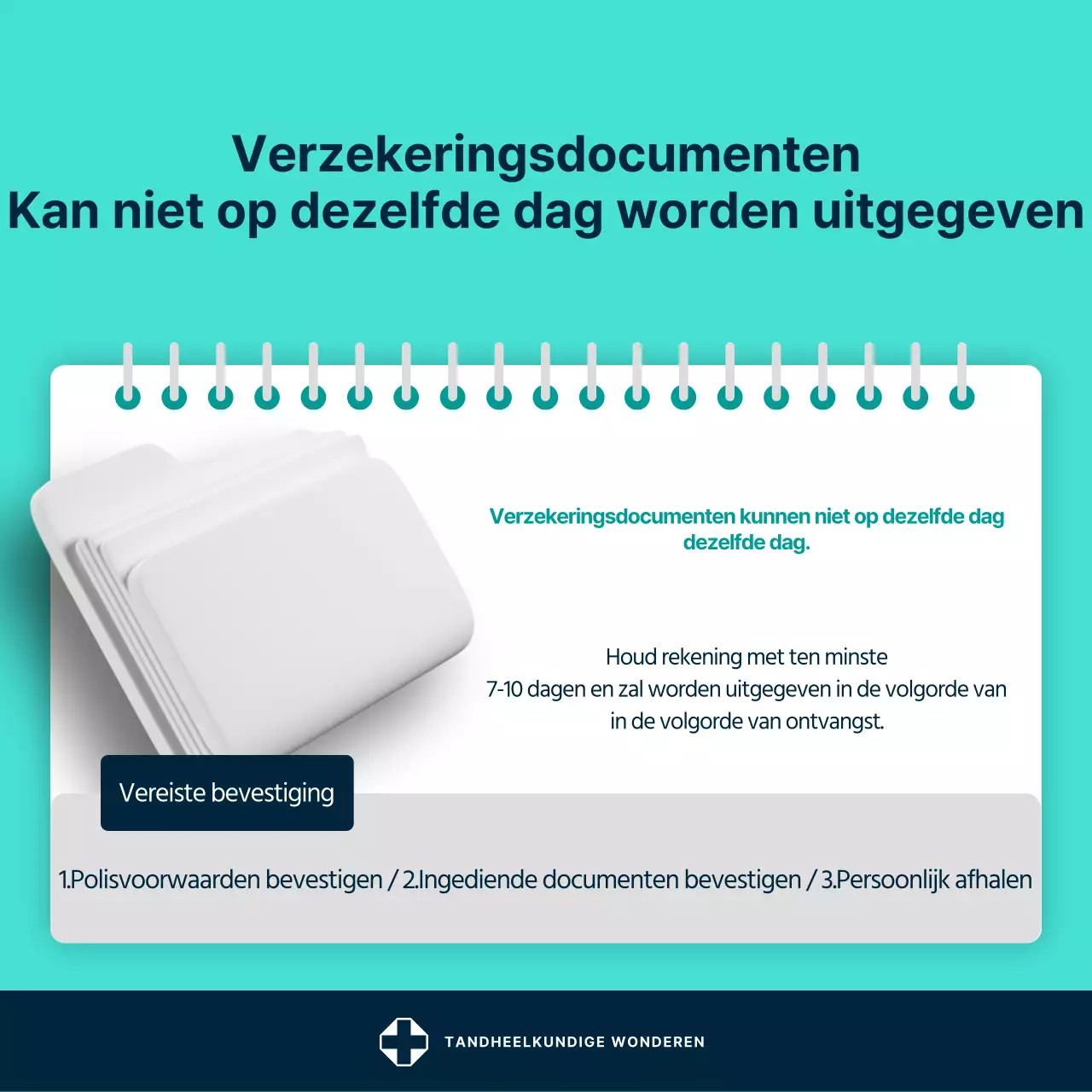 Een eenvoudige promotiepost voor tandartsen in mint en wit