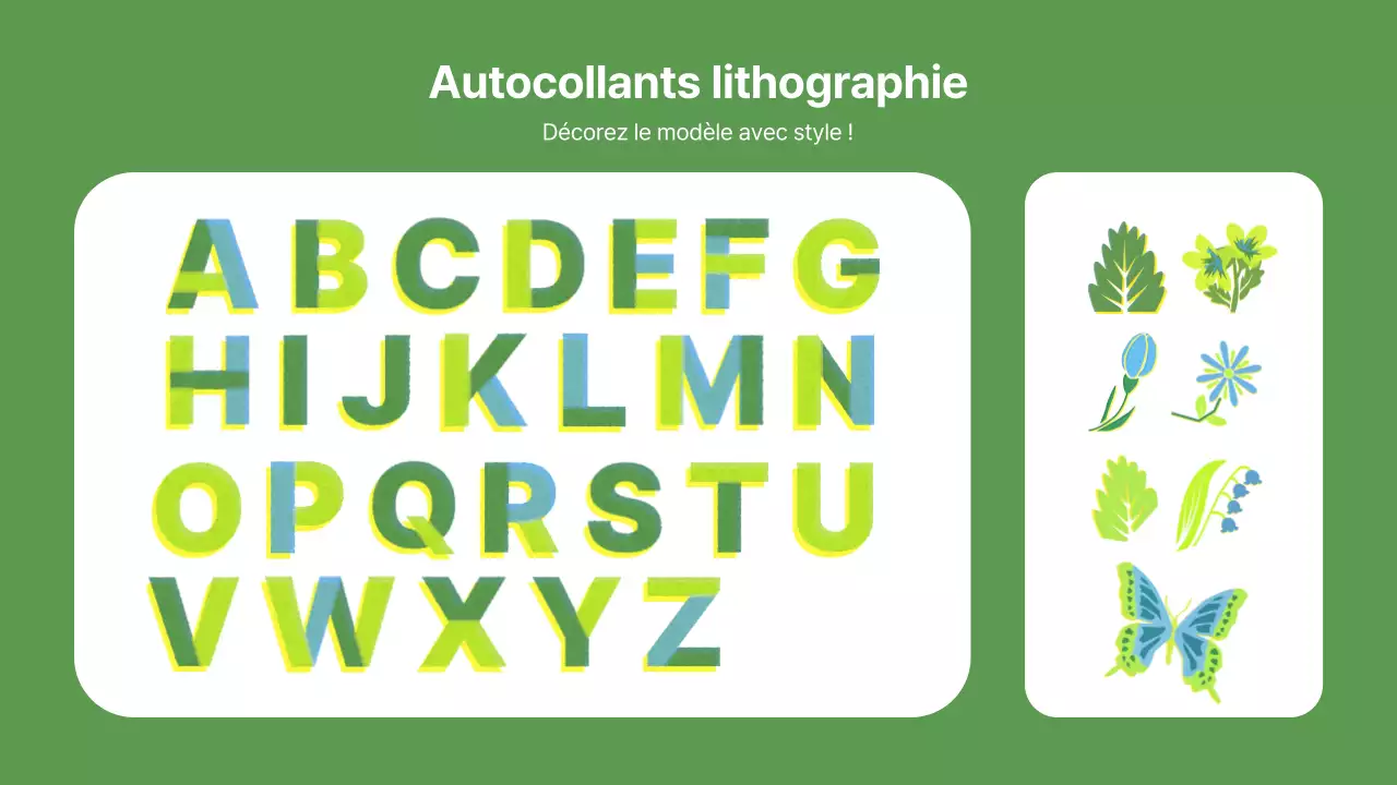 Promouvoir la lithographie moderne en chartreuse et bleu clair