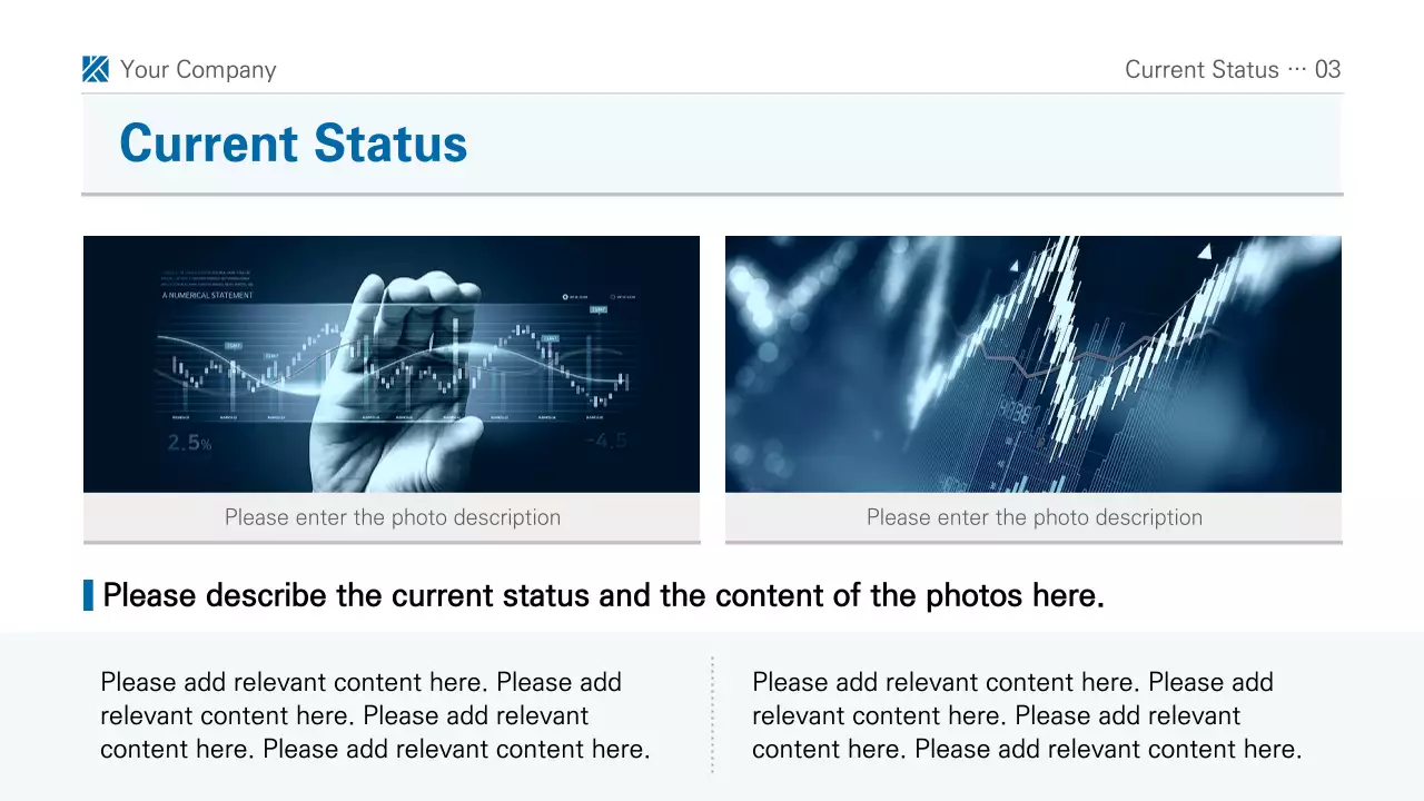 A simple blue and white printable report presentation