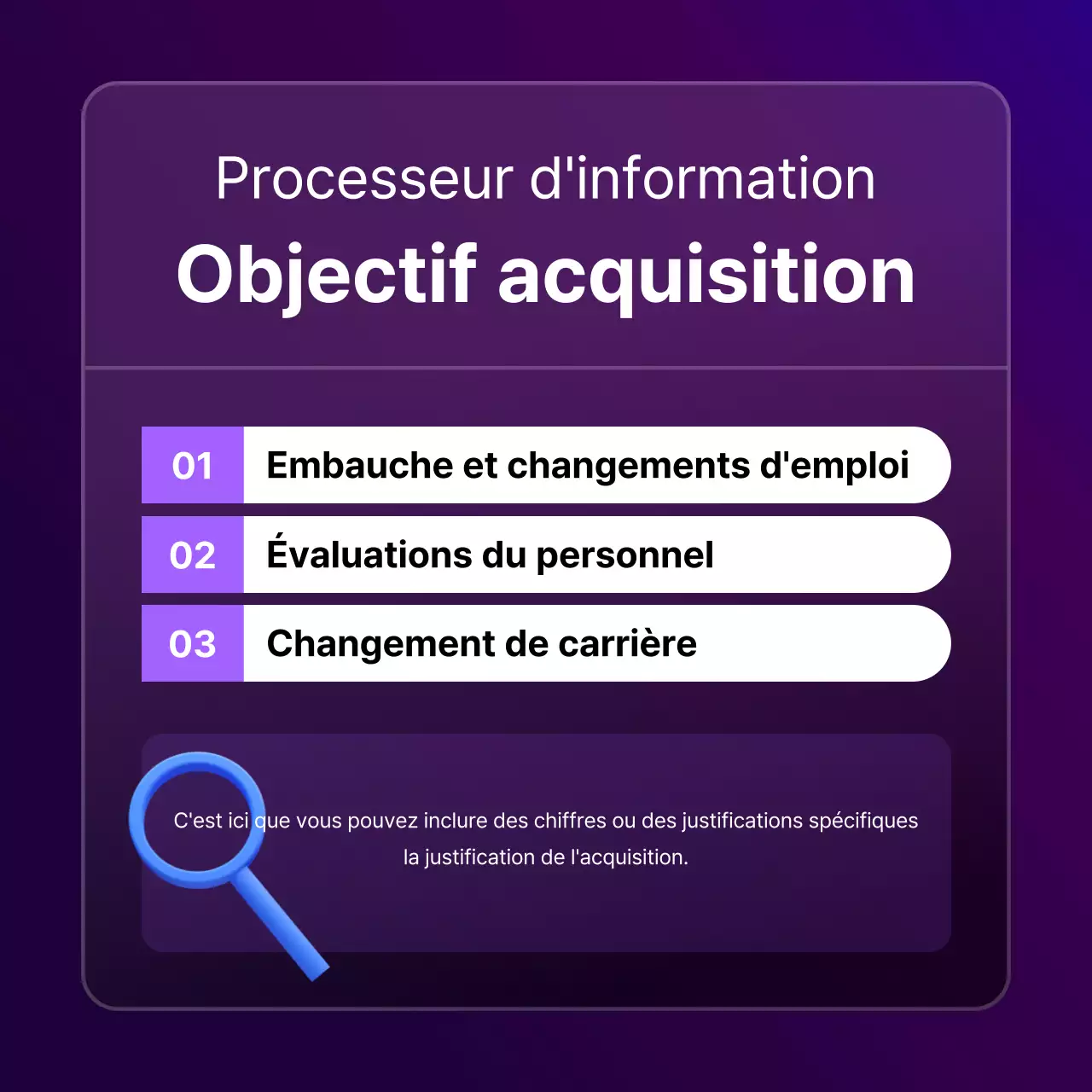 Une simple annonce de qualification en violet et noir