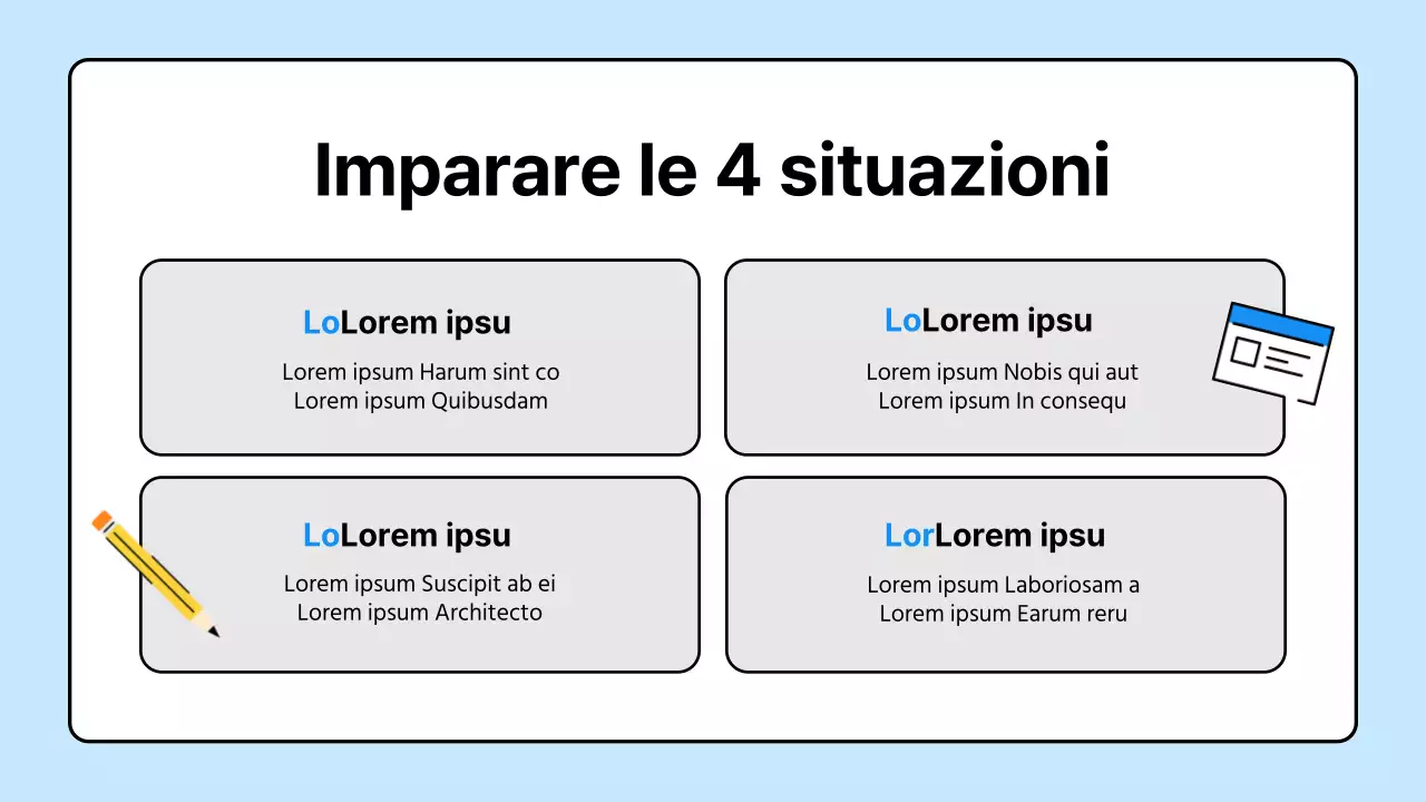 Simpatiche risorse scolastiche gialle e blu