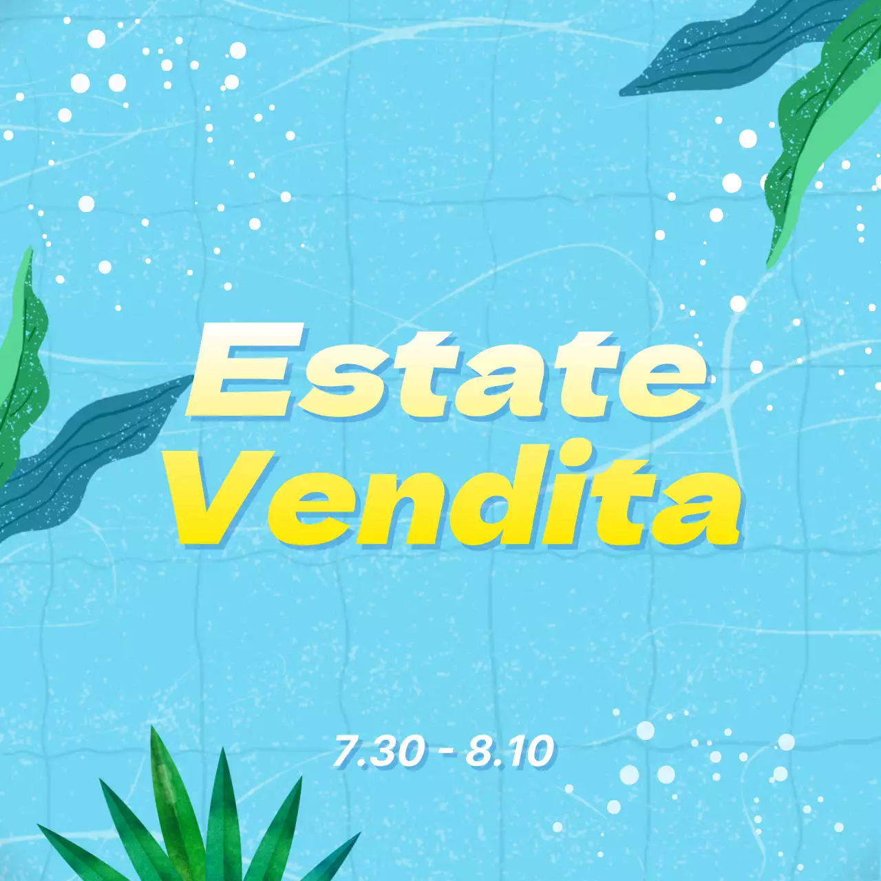 Un semplice annuncio di vendita estiva in giallo e blu