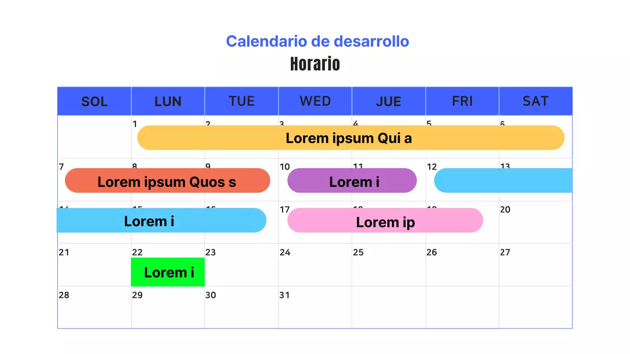 Un sencillo resumen de proyecto de desarrollo web en azul y rosa