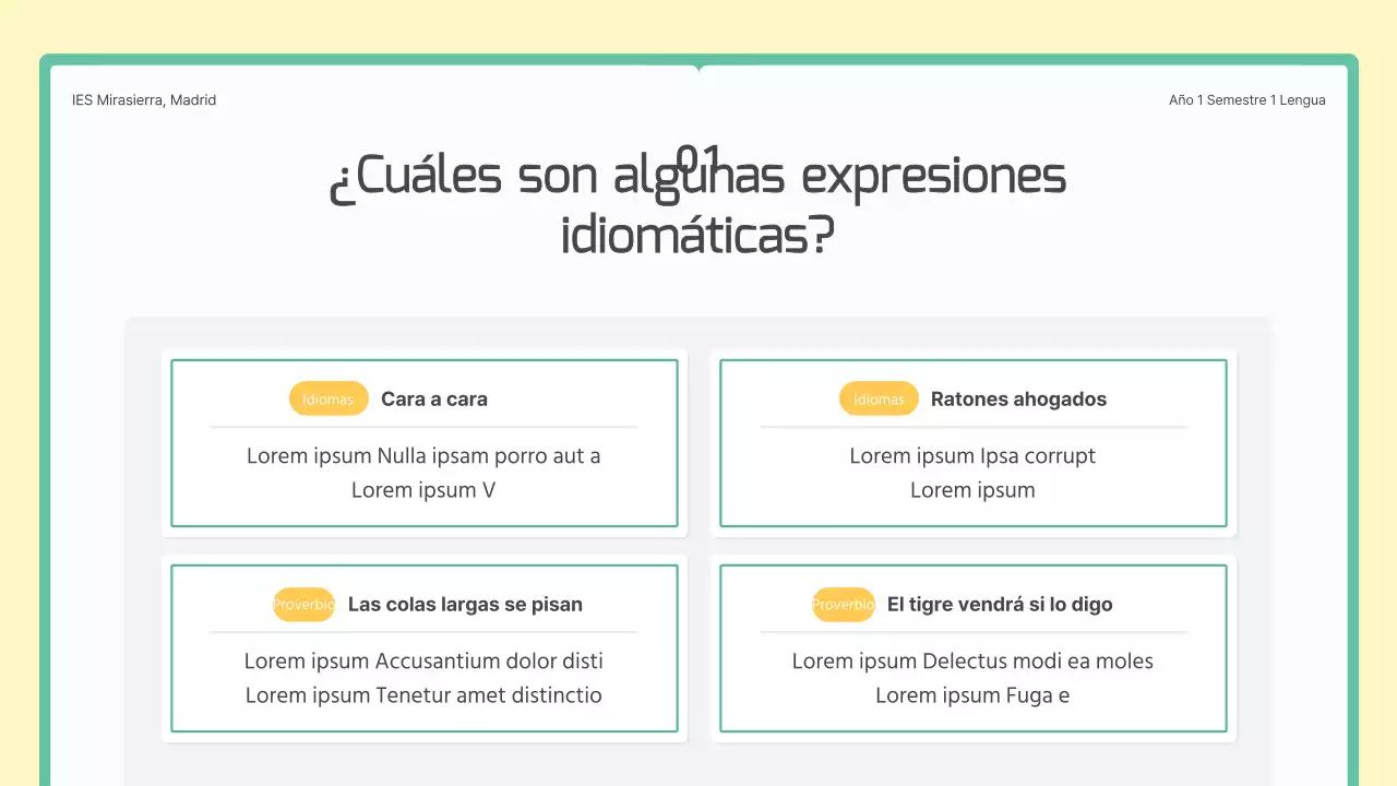 Un libro verde y amarillo: lección conceptual sobre expresiones idiomáticas coreanas en la enseñanza media