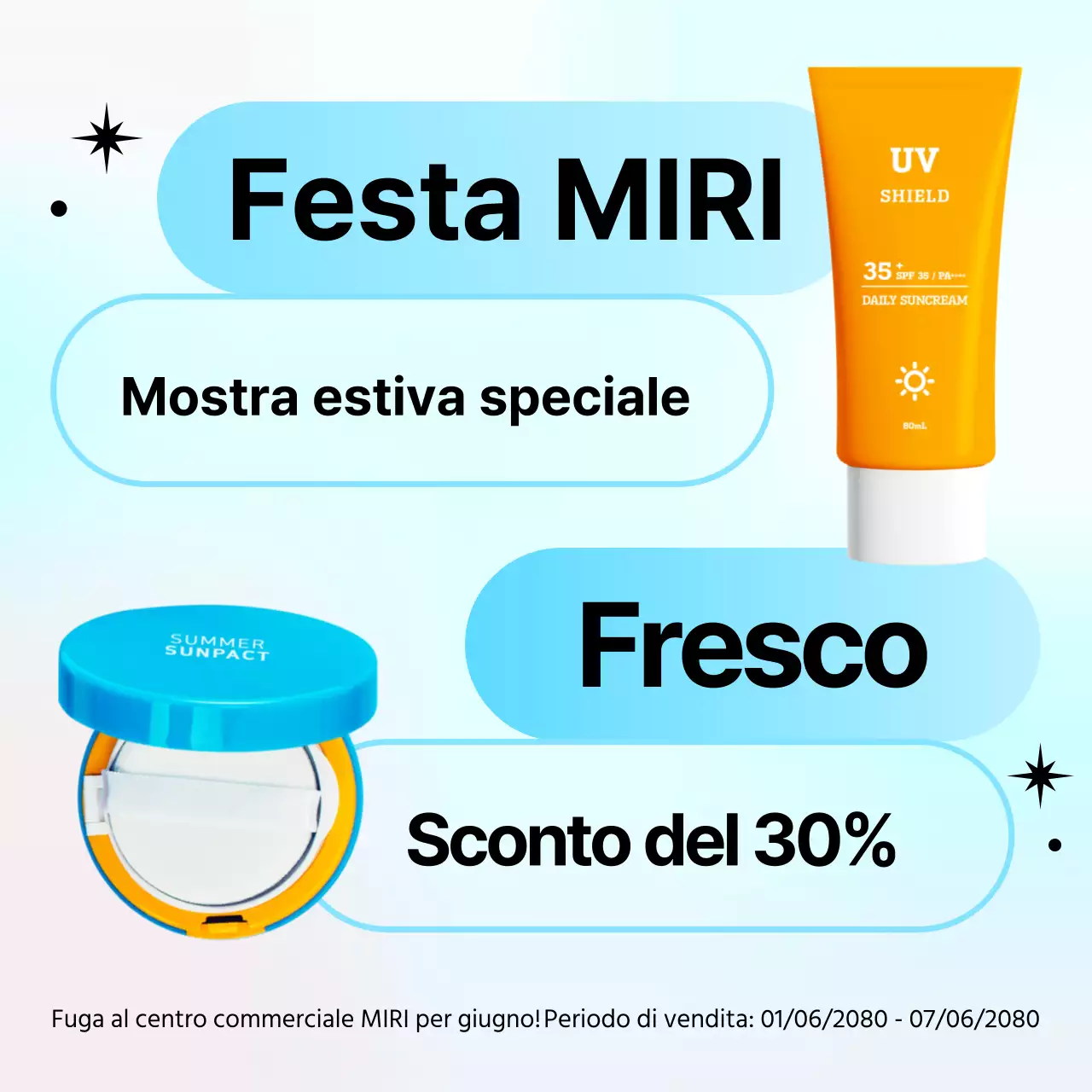 Promuovere una semplice mostra estiva in azzurro