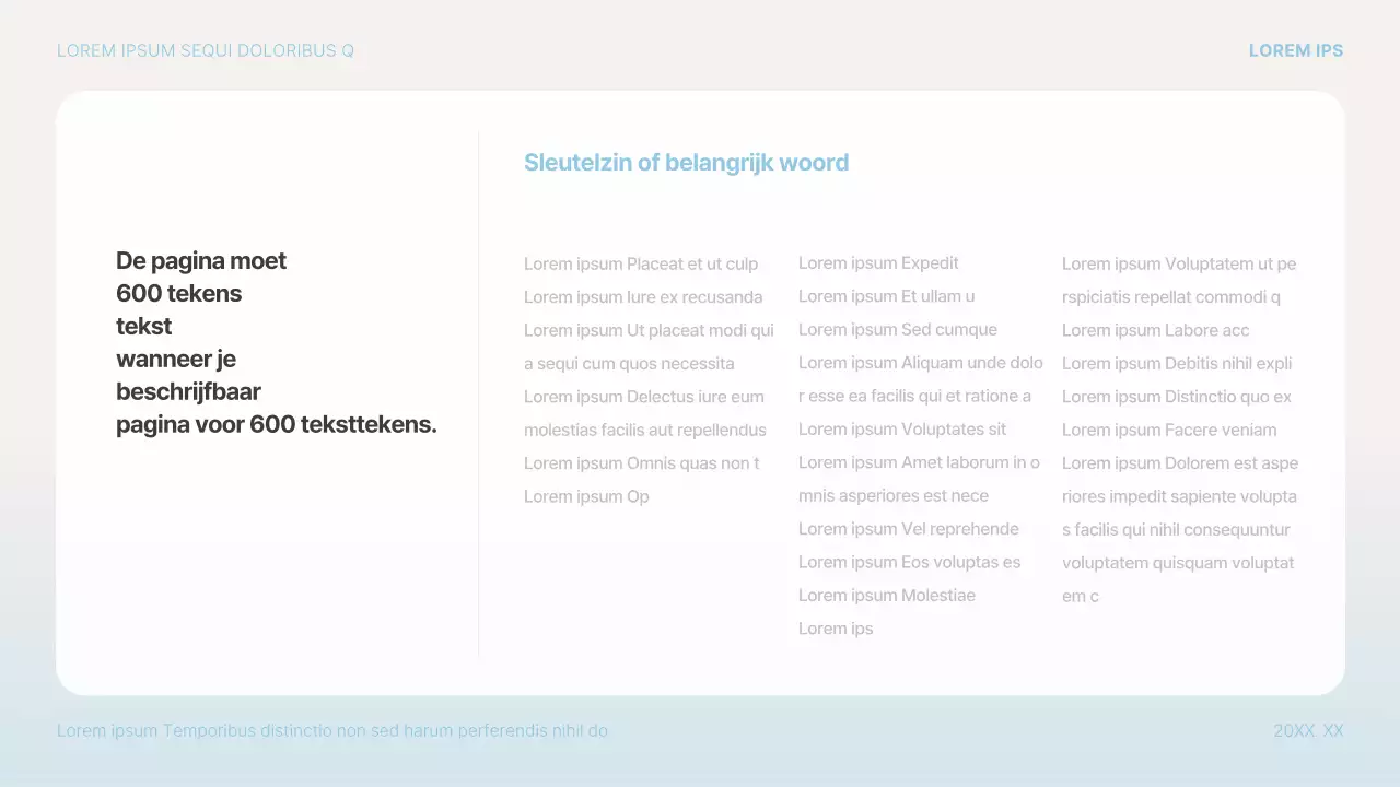 Eenvoudig presentatievoorstel in lichtblauw en wit