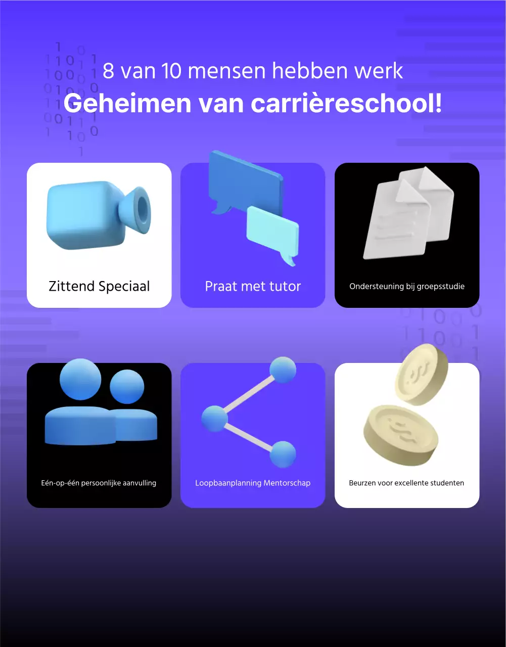 Een eenvoudige, paars-zwarte aankondiging voor werving van afgestudeerden