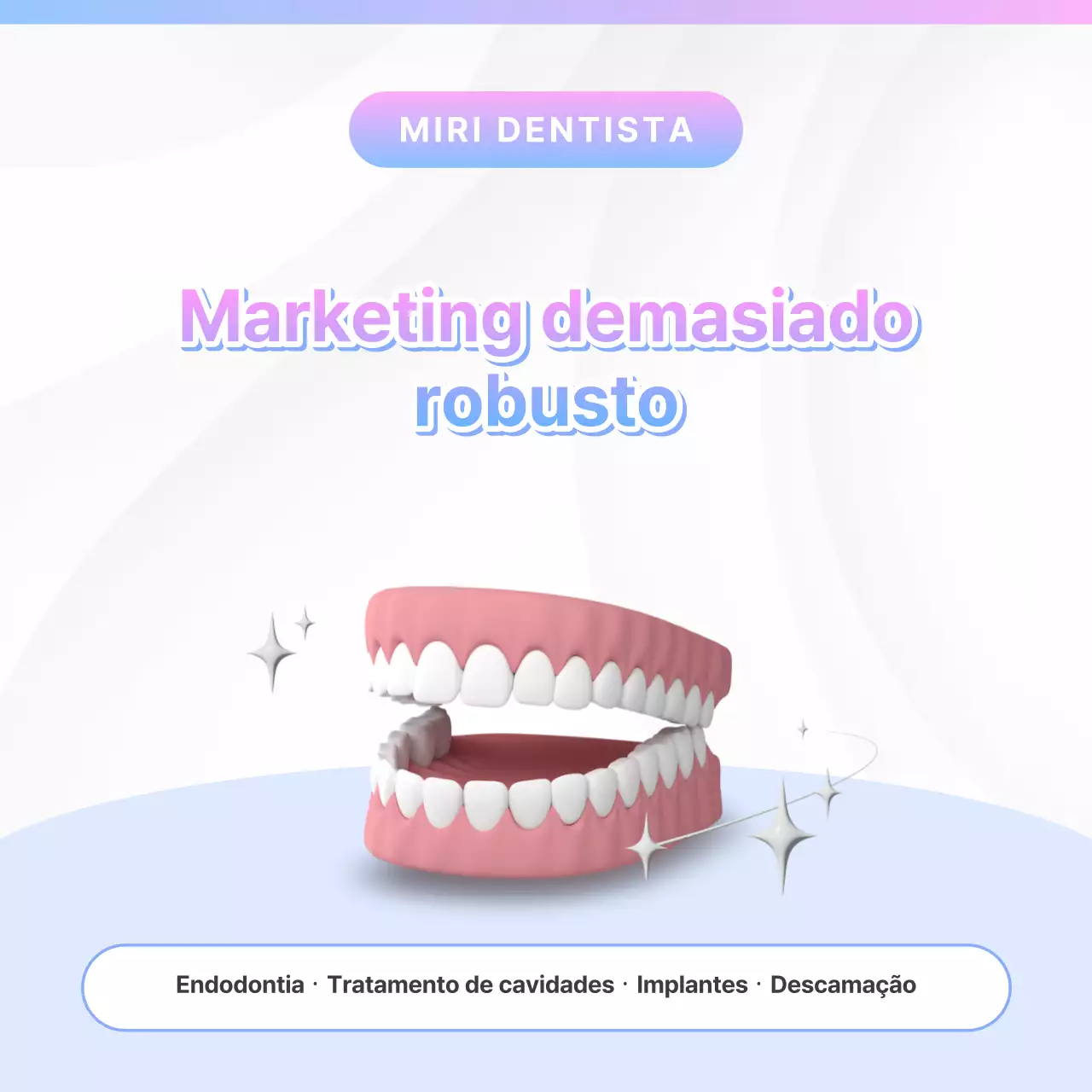 Promoção dentária kitsch em azul claro e cor-de-rosa