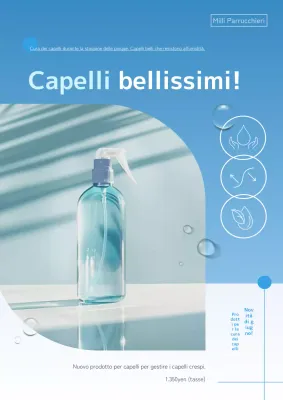 Promuovere prodotti semplici per la cura dei capelli per la stagione delle piogge in blu e celeste
