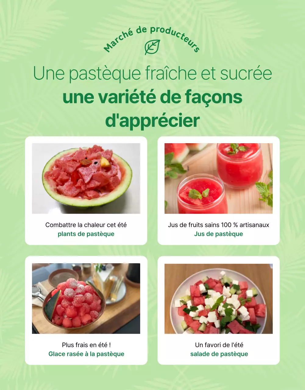 Promouvoir des fruits frais simples dans des couleurs vertes et chartreuses