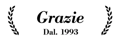 Un biglietto di ringraziamento di classe con allori e caratteri serif