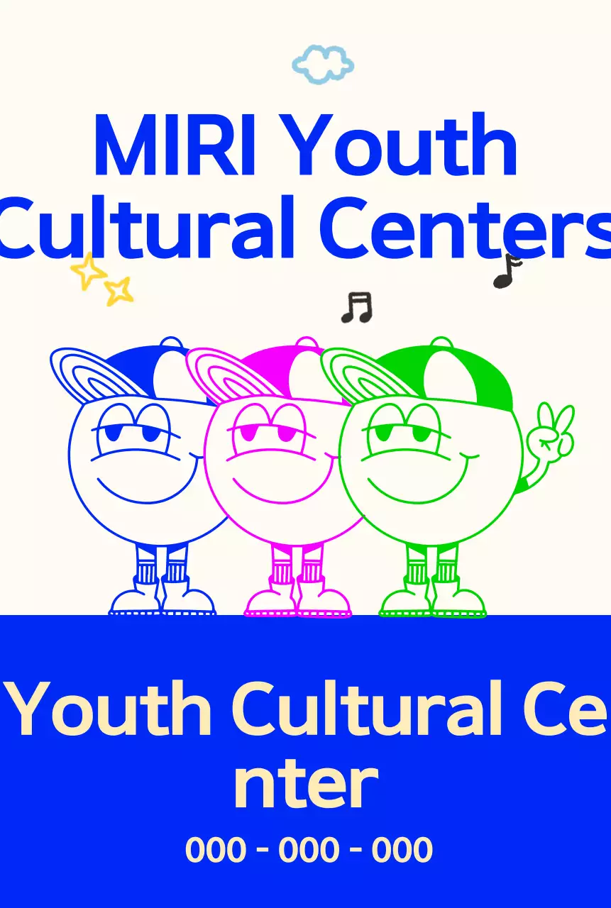 Pusat budaya remaja yang cerah dan imut dengan karakter remaja