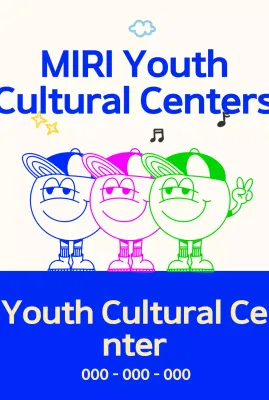 Pusat budaya remaja yang cerah dan imut dengan karakter remaja