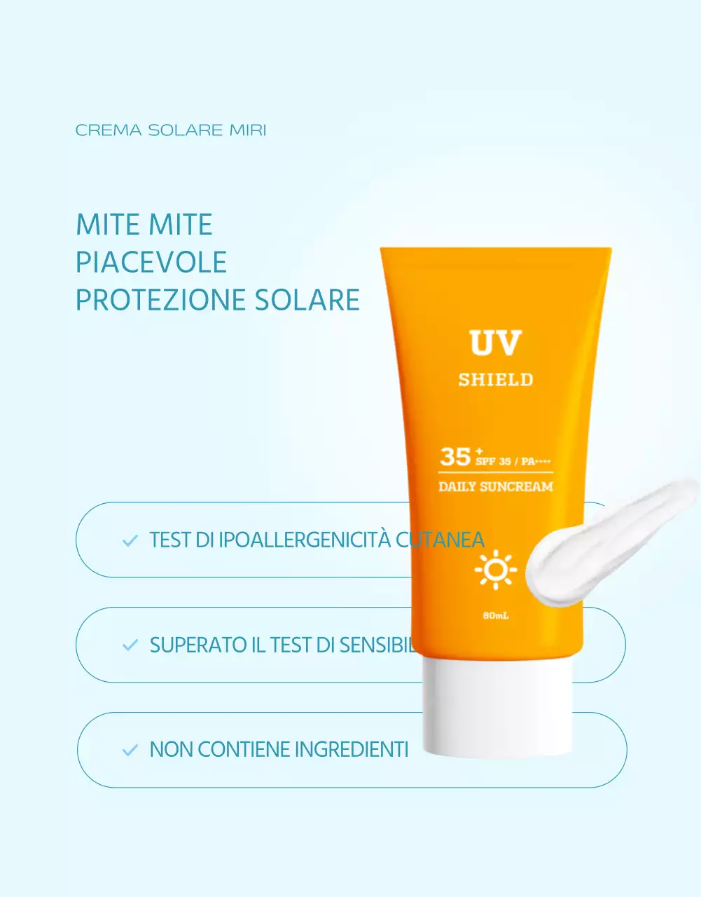 Una semplice protezione solare in azzurro e arancione spiegata