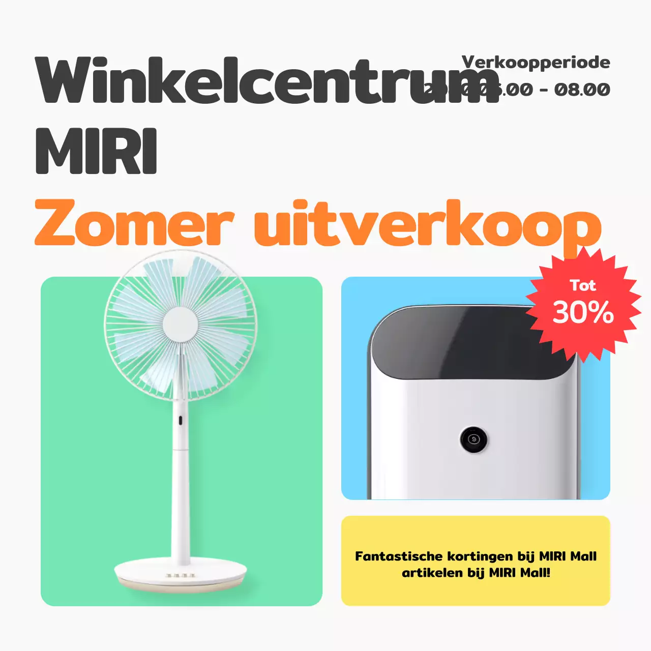 Promoot een eenvoudige zomertentoonstelling in lichtblauw