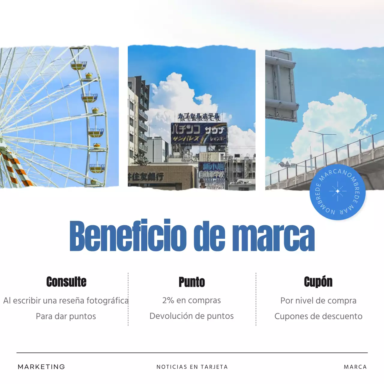 Marketing de marca sencillo y veraniego en azul