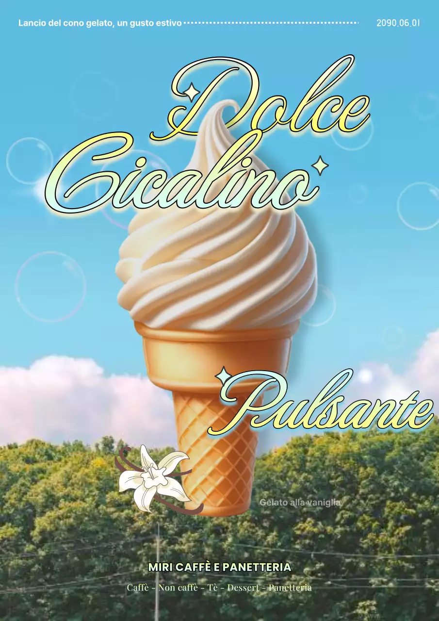 Promuovere un menu estivo retrò in verde e azzurro