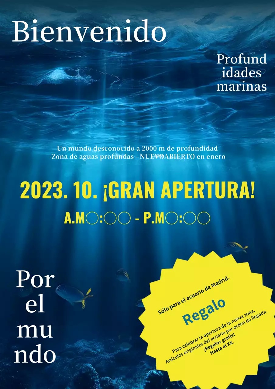 Promover la apertura de una nueva zona en el Acuario de Historia Natural de la Marina.
