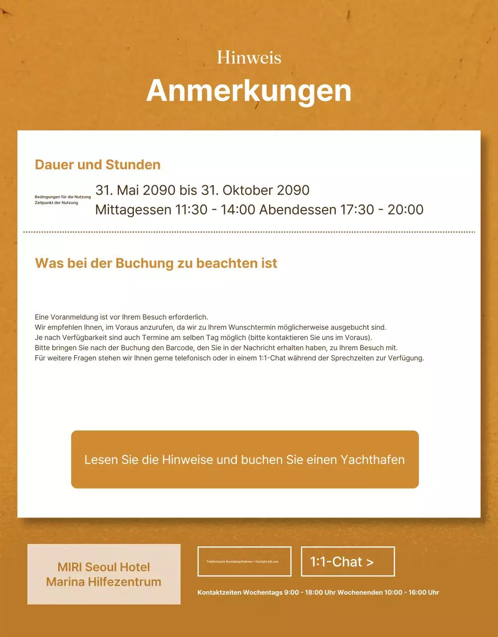 Ein luxuriöses Hotelbuffet in Orangen- und Brauntönen Post