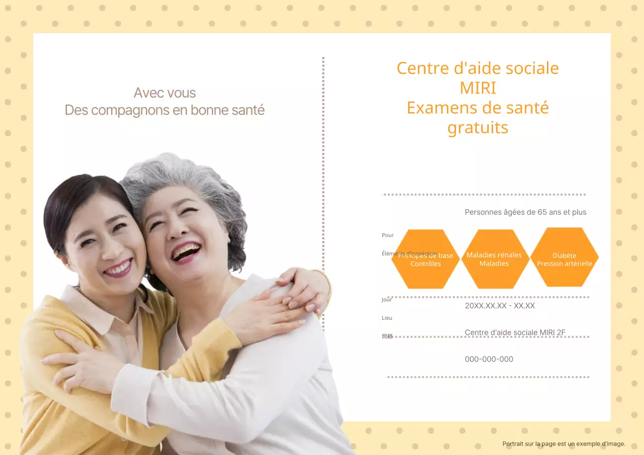 Un guide simple, jaune et orange, des contrôles de santé pour les personnes âgées