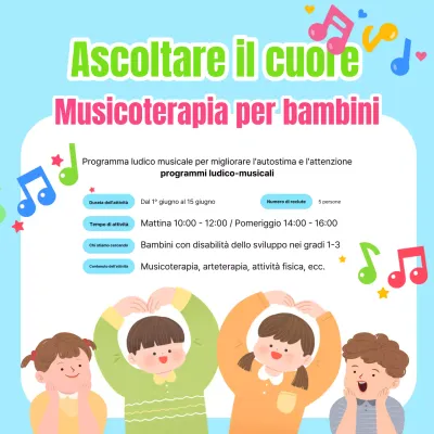 Promuovere la musicoterapia per bambini in azzurro