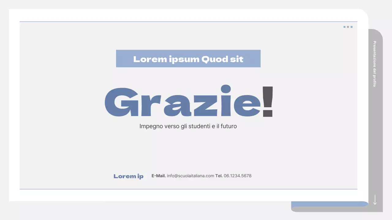 Un semplice prospetto scolastico in grigio e blu