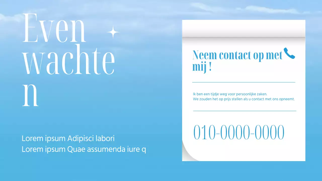 Aankondiging voor een trendy surfwinkel in lichtblauw