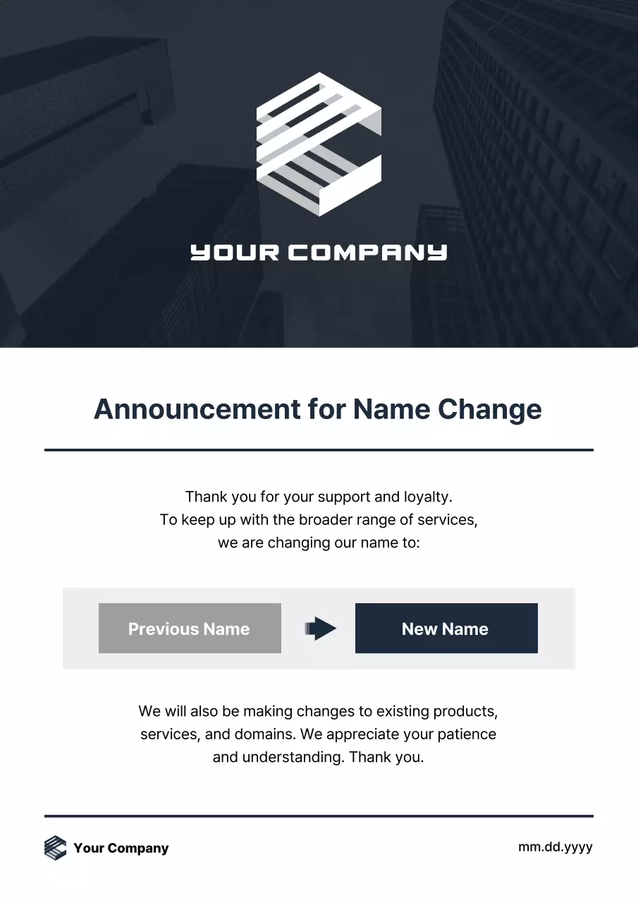 Grey Modern Company Announcement Poster