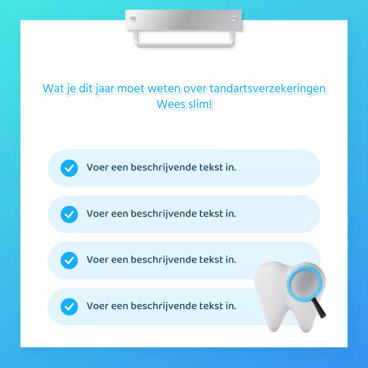 Promoot uw lichtblauwe tandartspraktijk