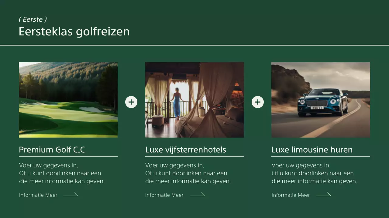 Een moderne golfreisgids in kaki en ivoor