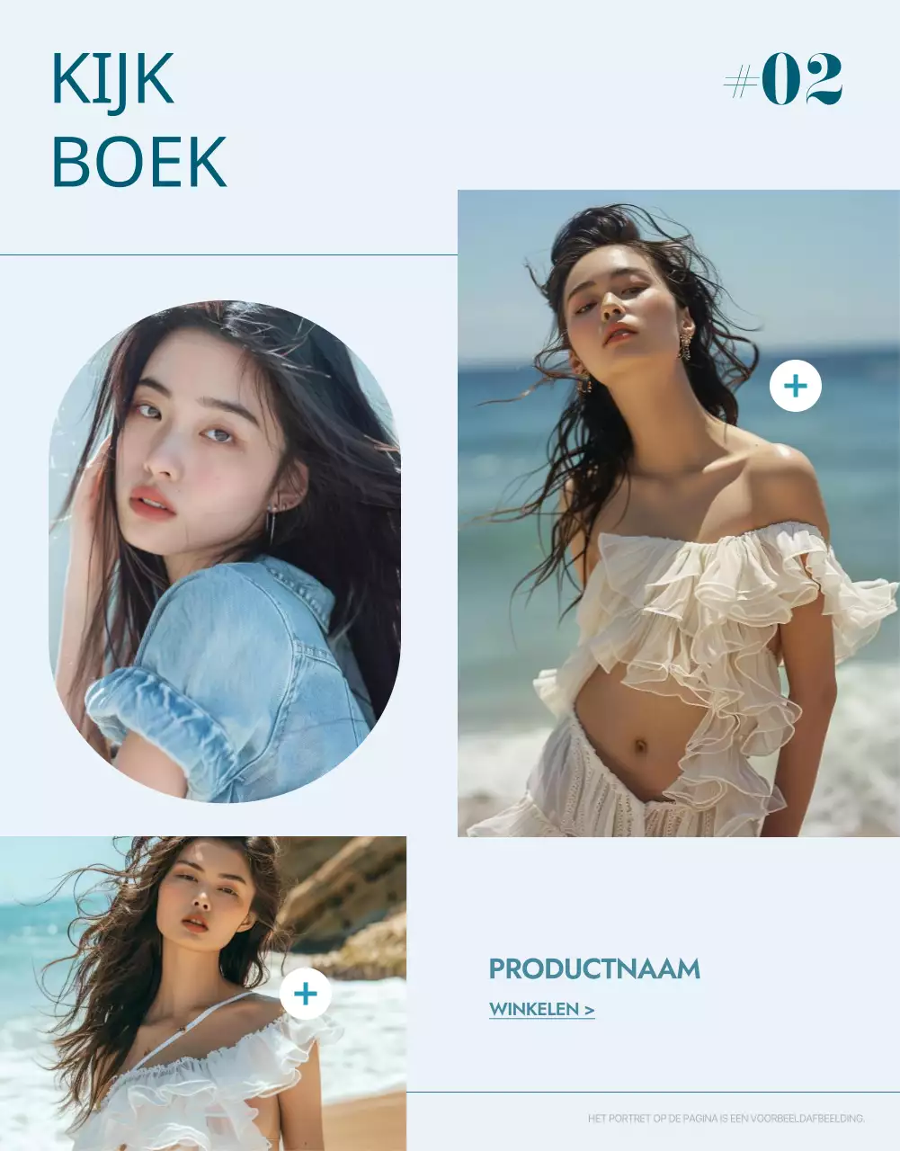 Promoot minimalistische zomermode in blauw en lichtblauw