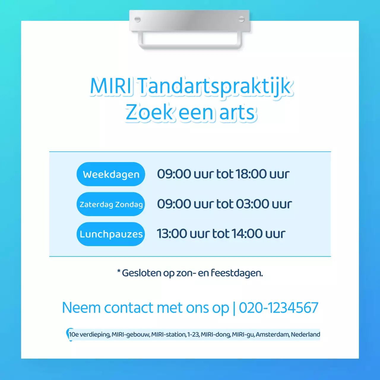 Promoot uw lichtblauwe tandartspraktijk